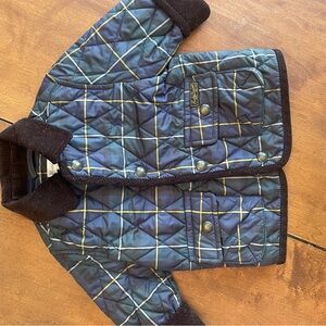 Ralph Lauren Navy Plaid Quilted Barn Jacket